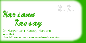 mariann kassay business card